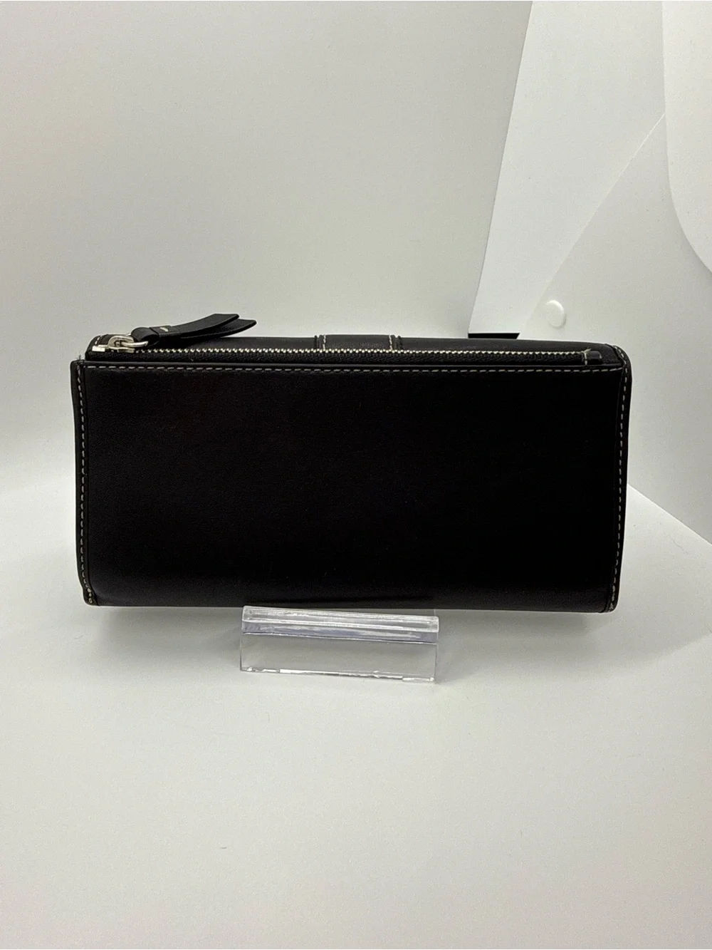 Coach Legacy Black Leather Wallet Lavender Interior - Picture 8 of 15